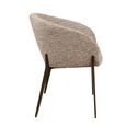 Kenzi Dining Armchair - Curved Back - Mocca Linear - Fabric and Wood