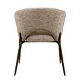 Kenzi Dining Armchair - Curved Back - Mocca Linear - Fabric and Wood