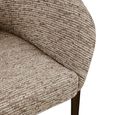 Kenzi Dining Armchair - Curved Back - Mocca Linear - Fabric and Wood