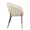 Kenzi Dining Armchair - Curved Back - Natural Linear - Fabric and Wood