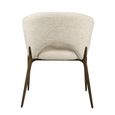 Kenzi Dining Armchair - Curved Back - Natural Linear - Fabric and Wood