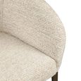 Kenzi Dining Armchair - Curved Back - Natural Linear - Fabric and Wood