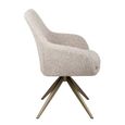 Lisonne Swivel Dining Armchair - Sand - Fabric and Metal