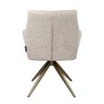 Lisonne Swivel Dining Armchair - Sand - Fabric and Metal