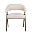 Mori Dining Armchair - Curved Back - Cream Tweed - Fabric and Wood