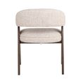 Mori Dining Armchair - Curved Back - Cream Tweed - Fabric and Wood