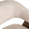Mori Dining Armchair - Curved Back - Cream Tweed - Fabric and Wood