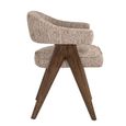 Mori Dining Armchair - Mocca Linear - Fabric and Wood