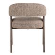 Mori Dining Armchair - Mocca Linear - Fabric and Wood
