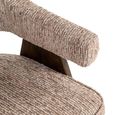 Mori Dining Armchair - Mocca Linear - Fabric and Wood
