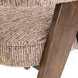 Mori Dining Armchair - Mocca Linear - Fabric and Wood
