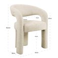 Soho Dining Armchair - Curved Back - Natural Linear - Fabric