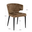 Taylor Dining Chair - Wing Back - Brandy Fusion - Fabric and Metal