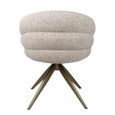 Zendaya Swivel Dining Armchair - Curved Back - Cayenne Brown - Fabric and Metal