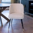 Alicia Dining Chair - White Chenille - Fabric and Metal