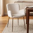 Amber Dining Armchair - Cream Fusion - Fabric and Metal