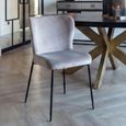 Darby Dining Chair - Curved Back - Set of 2 - Sand - Fabric and Metal