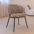 Elvi Dining Armchair - Set of 2 - Curved Back - Trendy Nature - Fabric and Metal