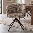 Serenity Swivel Dining Armchair - Omara Brown - Fabric and Metal