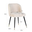 Alicia Dining Chair - White Chenille - Fabric and Metal
