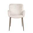 Amber Dining Armchair - Cream Fusion - Fabric and Metal