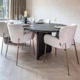 Amber Dining Armchair - Cream Fusion - Fabric and Metal