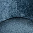 Amphara Dining Armchair - Curved Back - Blue Chenille - Fabric and Metal