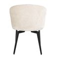 Amphara Dining Armchair - Curved Back - White Chenille - Fabric and Metal