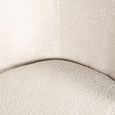 Amphara Dining Armchair - Curved Back - White Chenille - Fabric and Metal