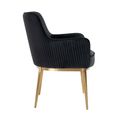 Breeze Dining Armchair - Set of 2 - Quartz Anthracite and Gold - Fabric and Metal