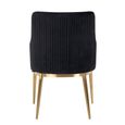 Breeze Dining Armchair - Set of 2 - Quartz Anthracite and Gold - Fabric and Metal