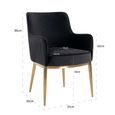 Breeze Dining Armchair - Set of 2 - Quartz Anthracite and Gold - Fabric and Metal