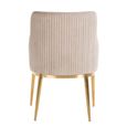 Breeze Dining Armchair - Set of 2 - Sand and Gold - Fabric and Metal