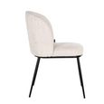 Elvi Dining Armchair - Set of 2 - Curved Back - Niagara Beige - Fabric and Metal