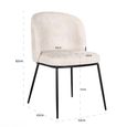 Elvi Dining Armchair - Set of 2 - Curved Back - Niagara Beige - Fabric and Metal
