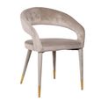 Gia Dining Armchair - Curved Back - Sand - Fabric and Metal