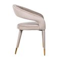Gia Dining Armchair - Curved Back - Sand - Fabric and Metal