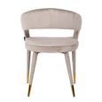 Gia Dining Armchair - Curved Back - Sand - Fabric and Metal