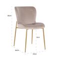 Odessa Dining Chair - Set of 2 - Sand and Gold - Fabric and Metal