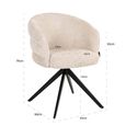 Serenity Swivel Dining Armchair - Niagara Beige - Fabric and Metal