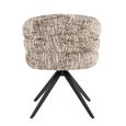 Serenity Swivel Dining Armchair - Omara Brown - Fabric and Metal