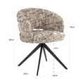 Serenity Swivel Dining Armchair - Omara Brown - Fabric and Metal
