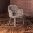 Donnatella Stone Chenille Fabric Dining Armchair