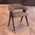 Mori Dining Chair - Mocca Linear - Fabric and Wood