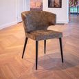 Taylor Dining Chair - Wing Back - Brandy Fusion - Fabric and Metal