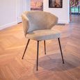 Xandra Desert Fabric Dining Chair with Black Legs