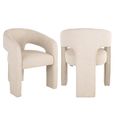 Belle Dining Chair - Curved Back - Biscotti - Fabric