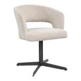 Blanca Swivel Dining Chair - Curved Back - Fancy Natural - Fabric and Metal