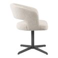 Blanca Swivel Dining Chair - Curved Back - Fancy Natural - Fabric and Metal