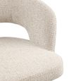 Blanca Swivel Dining Chair - Curved Back - Fancy Natural - Fabric and Metal
